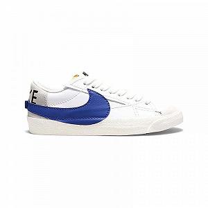 Кроссовки Nike Blazer Low '77 Jumbo белые с синим, размер 40 - Фото 1