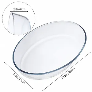 Противень для запекания Стеклянный термостойкий овальный для микроволновой печи synthetic.ua - Фото 1