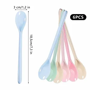 Ложки Пластиковые Разноцветные с Длинной Ручкой Набор 6 шт synthetic.ua - Фото 1