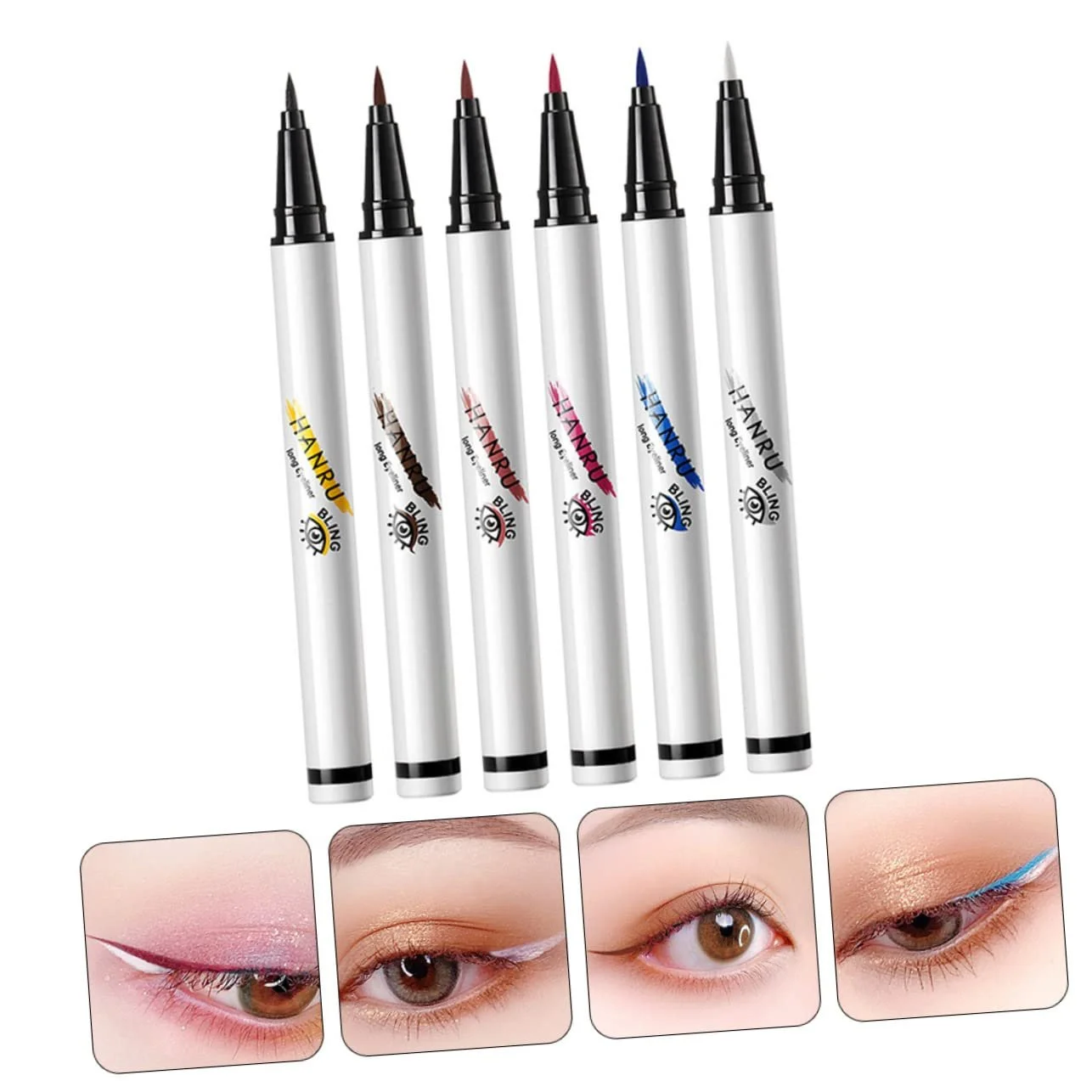 Підводка рідка POPETPOP, матова, неонова, для макіяжу очей, стійка, з ультратонким кінчиком, фото №7