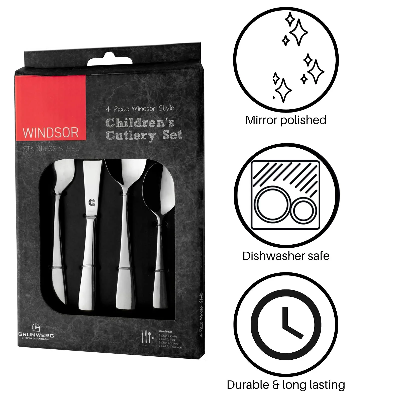 Набір столових приборів Windsor 4CHDSTWDR/C, 4 предмети, нержавіюча сталь 18/0, сріблястий, фото №9 Набір столових приборів Windsor 4CHDSTWDR/C, 4 предмети, нержавіюча сталь 18/0, сріблястий, фото №9