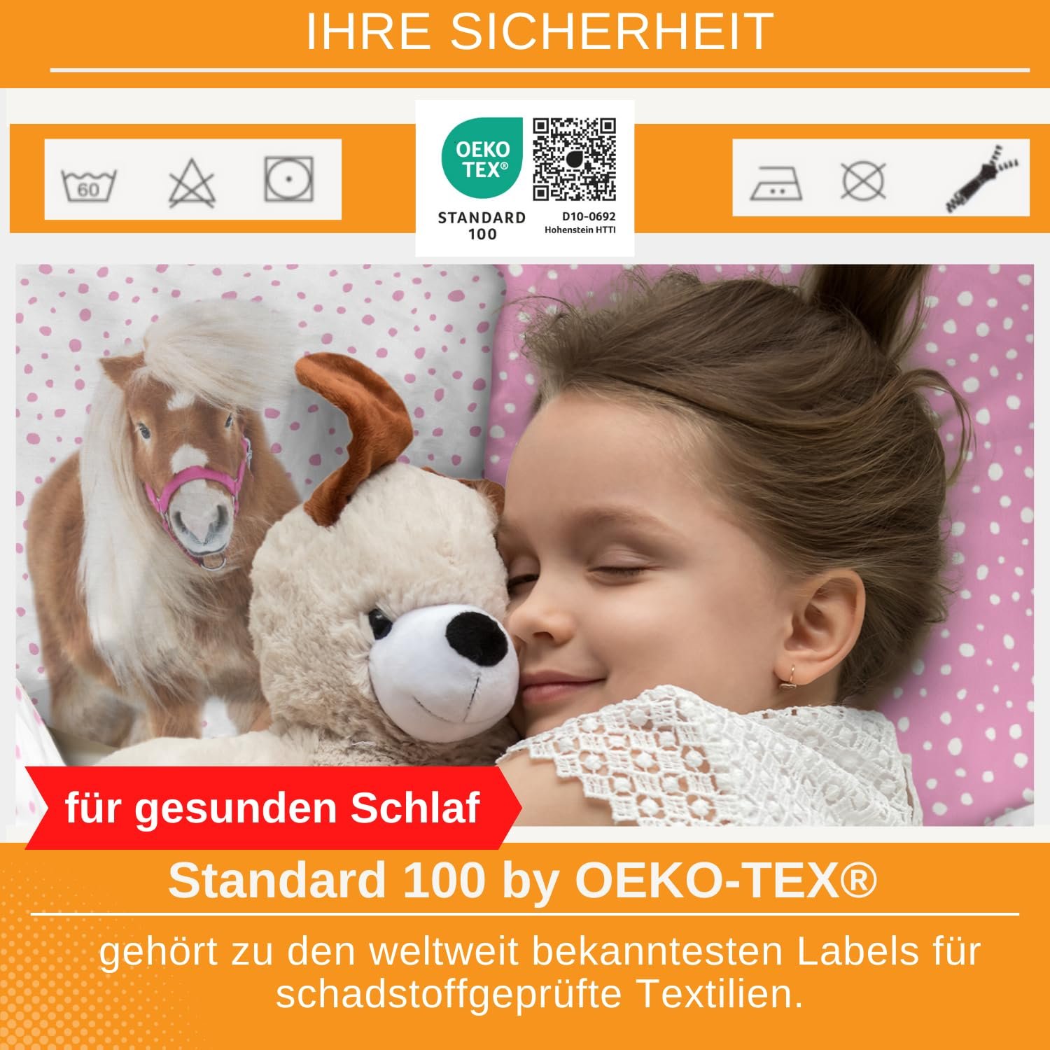 Дитяча Постільна Білизна Aminata kids Кінь 135 x 200 см Білий Рожевий, фото №4
