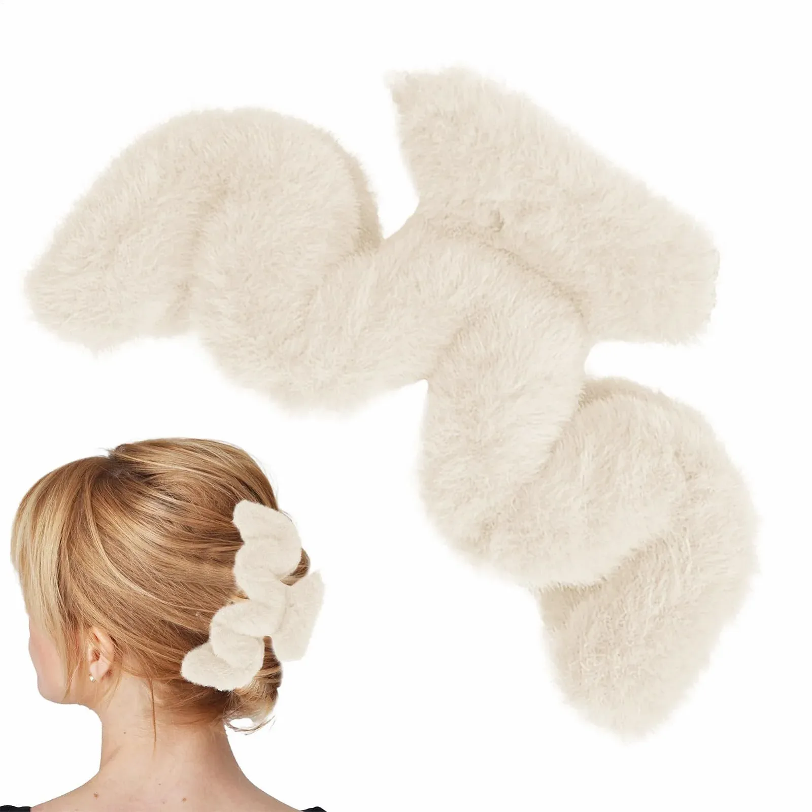 Заколка для волос Пушистая Волнистая Большая заколка для волос для густых длинных волос для женщин и девушек для ежедневного использования, фото №5 Заколка для волос Пушистая Волнистая Большая заколка для волос для густых длинных волос для женщин и девушек для ежедневного использования, фото №5