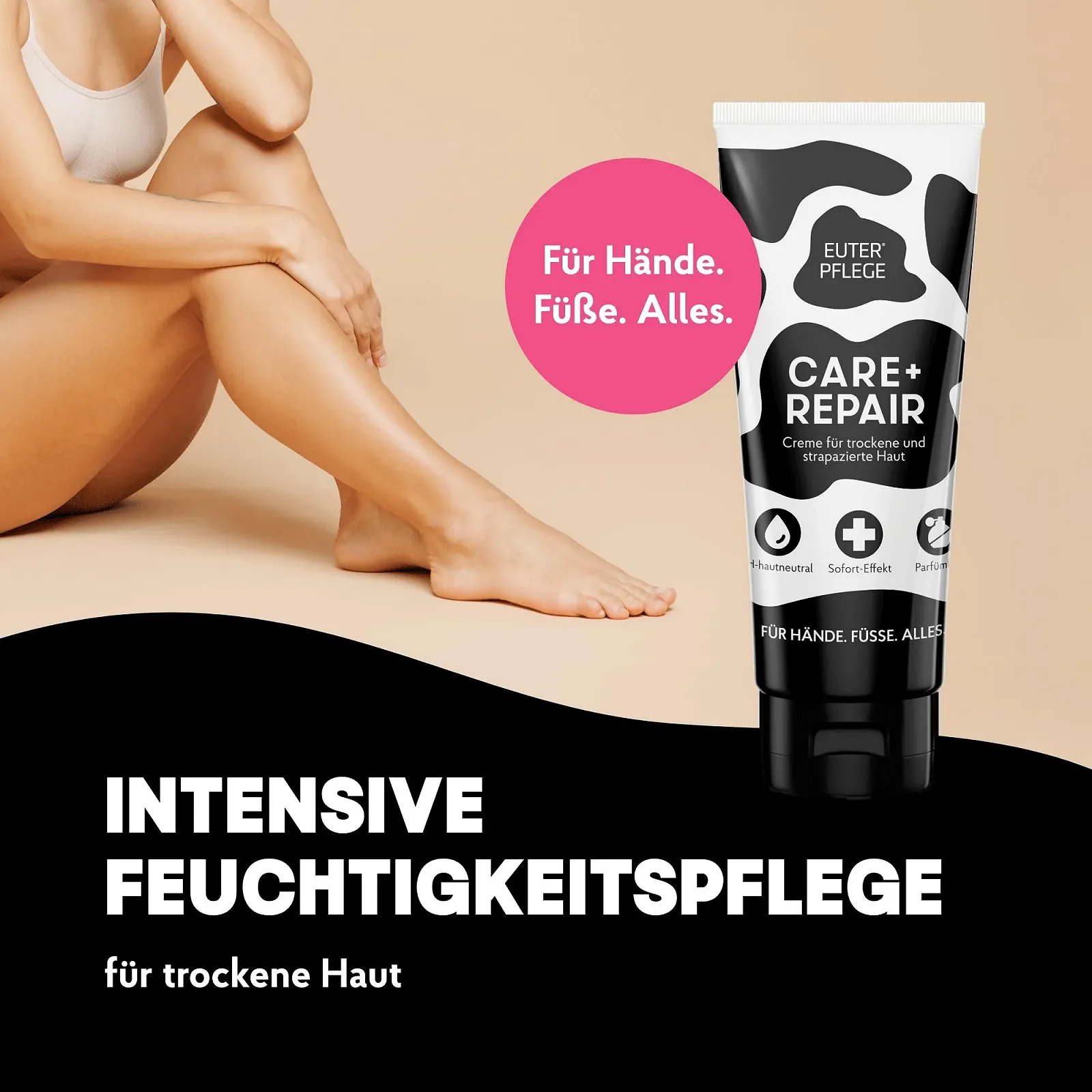 Крем EUTERPFLEGE Інтенсивний догляд для сухої шкіри Зволожуючий крем для рук і тіла Без запаху 200 мл, фото №2