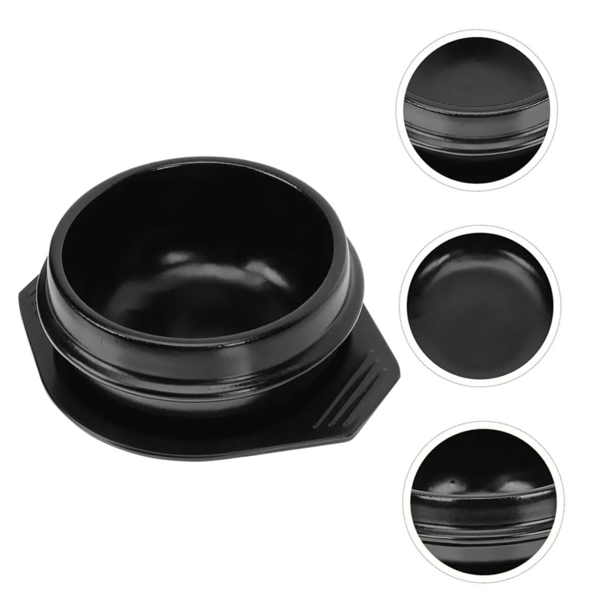 Керамічний горщик для приготування Bibimbap з блюдцем термостійкий міцний глиняний, фото №5