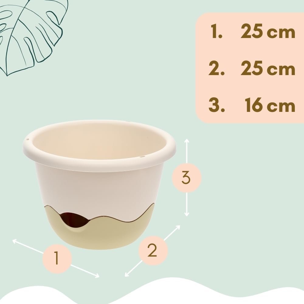 Підвісні квіткові горщики GarPet 2 шт. 25 см з резервуаром для води Слонова кістка 25 x 25 x 16 см, фото №2 Підвісні квіткові горщики GarPet 2 шт. 25 см з резервуаром для води Слонова кістка 25 x 25 x 16 см, фото №2