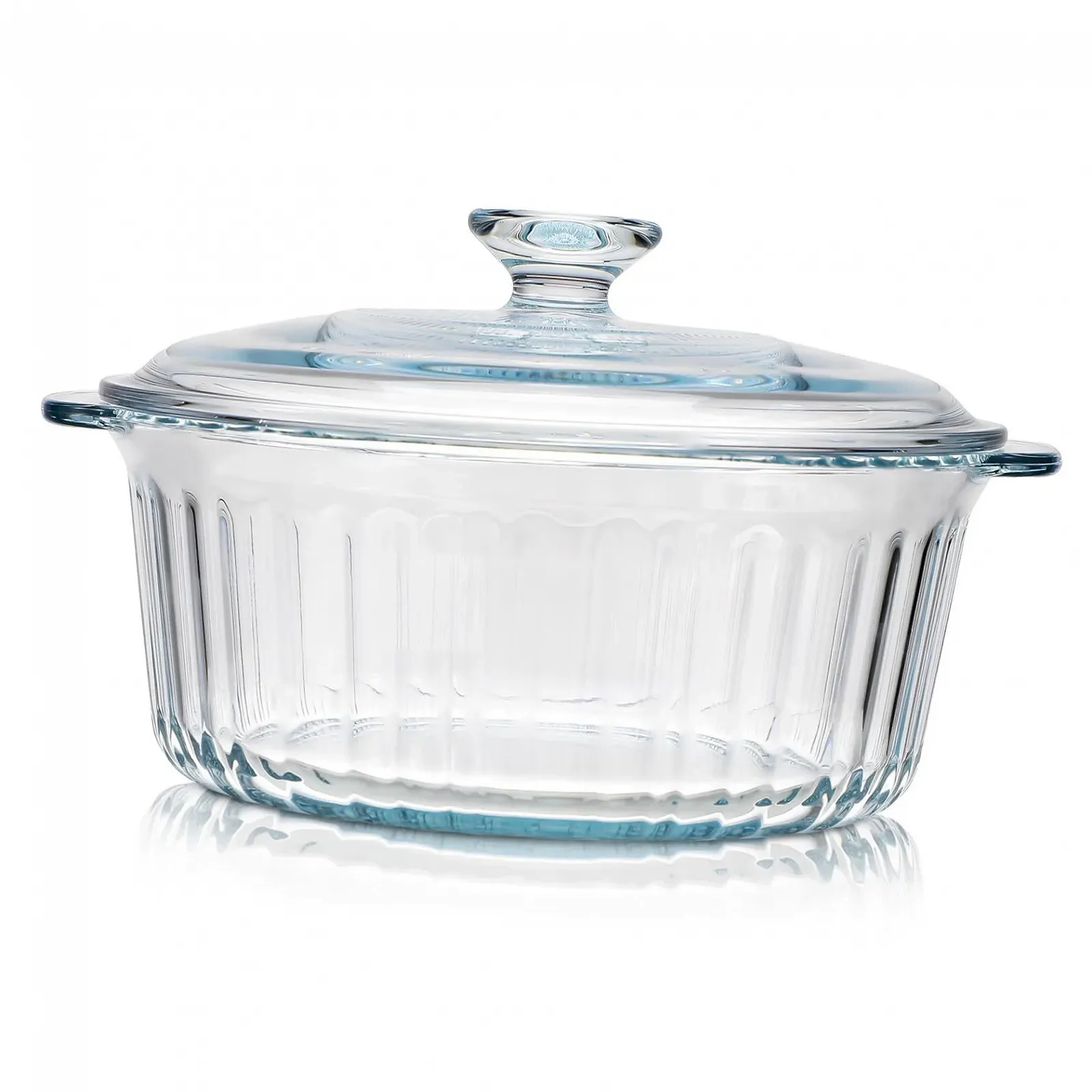 Форма для запекания Cabilock круглая с крышкой из термостойкого боросиликатного стекла прозрачная, фото №1