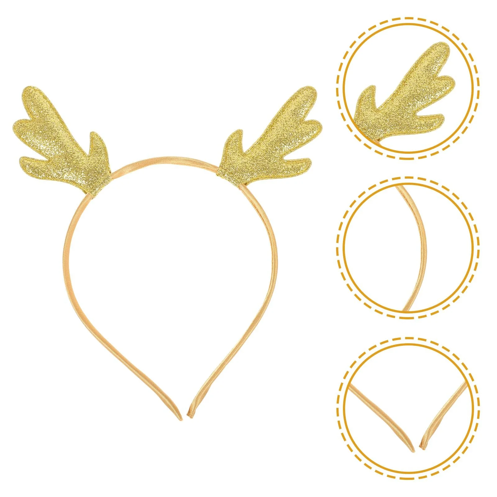 Обруч для волосся Різдвяні олені роги Блискучий, 2 шт, фото №5
