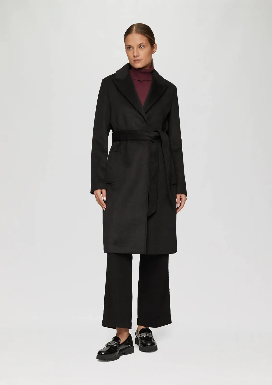 Пальто s.Oliver з вовни з поясом, фото №3 Пальто s.Oliver з вовни з поясом, фото №3