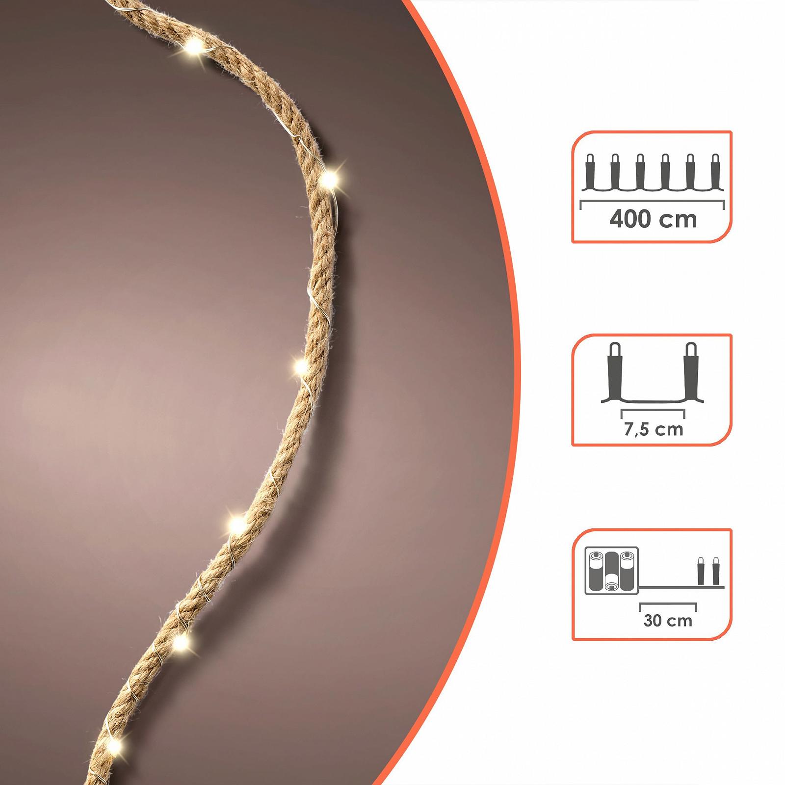 Гірлянда Spetebo Дріт на мотузці 400 см 60 LED теплий білий, фото №2