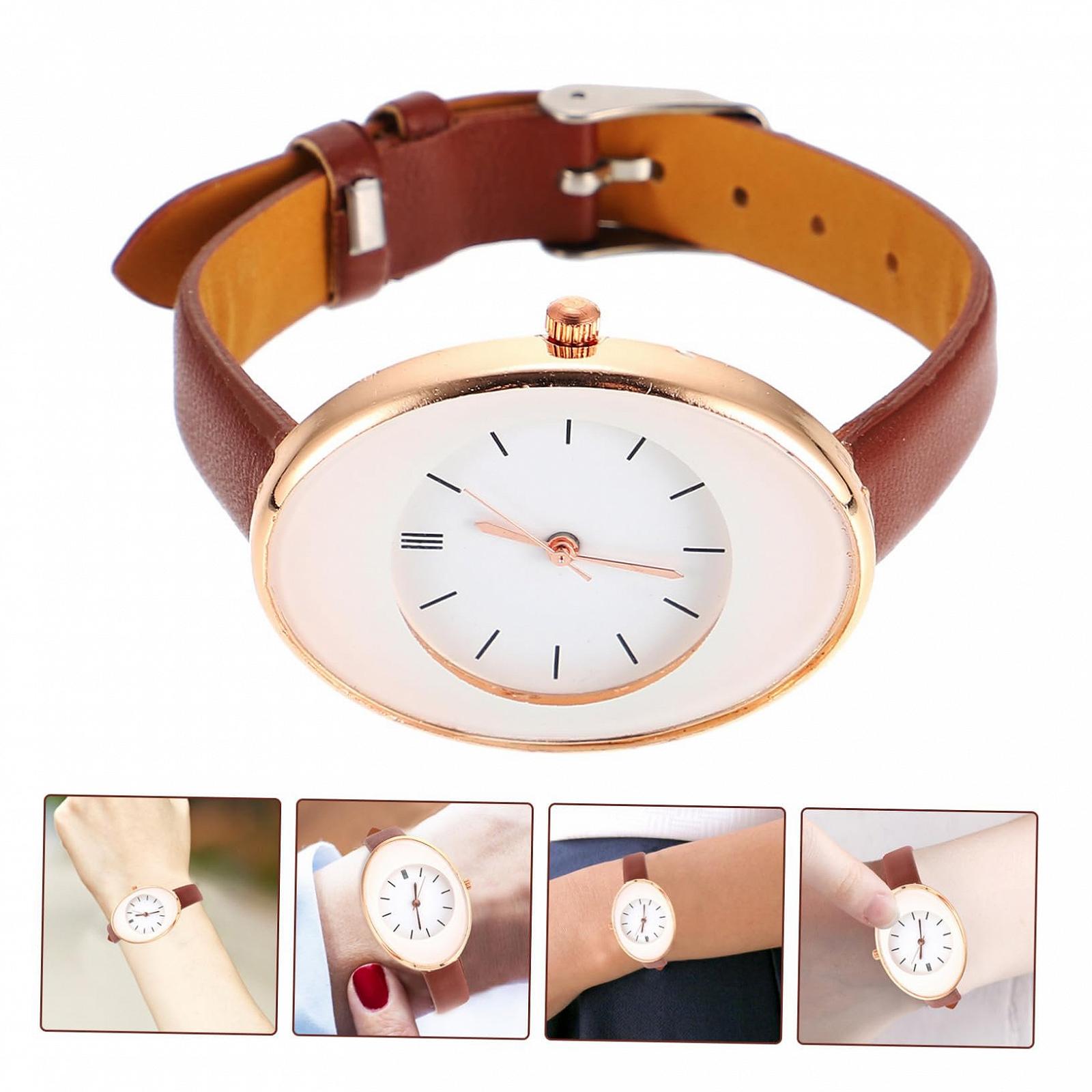 Кварцевые Часы Женские PartyKindom C Браслетом из PU Кожи Коричневый, фото №7 Кварцевые Часы Женские PartyKindom C Браслетом из PU Кожи Коричневый, фото №7