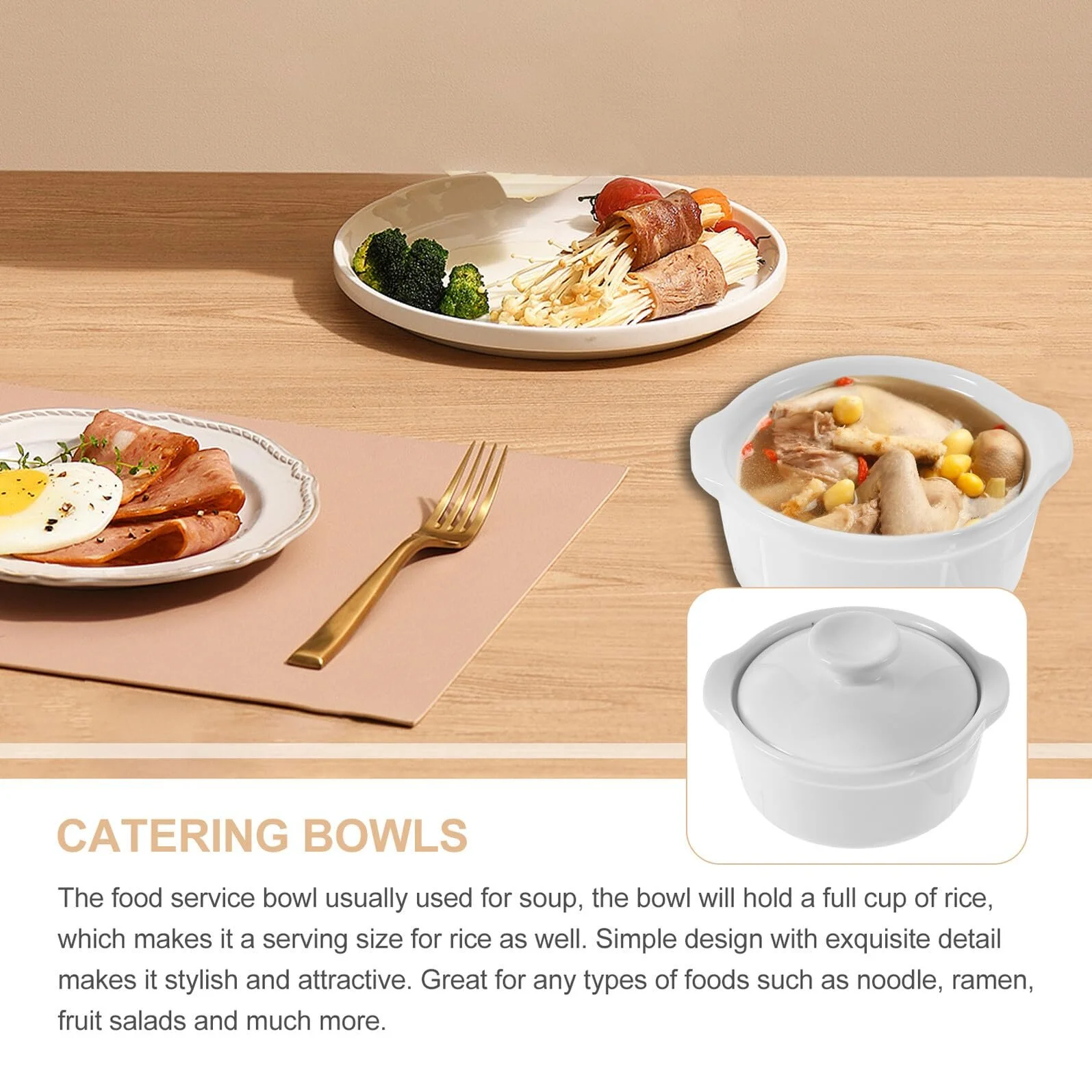 Миска для запікання Veemoon керамічна з кришкою та ручкою 4 дюйми герметична, фото №4