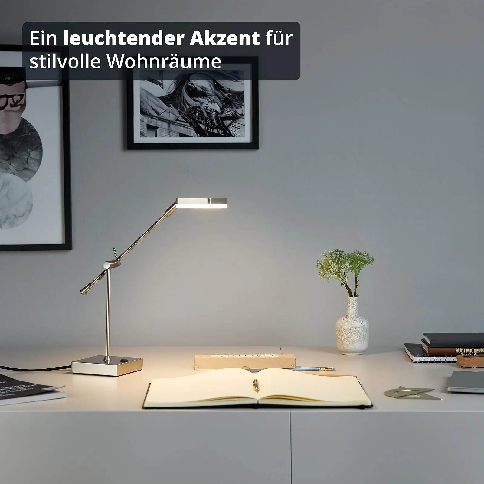 Настільна лампа KHG Срібляста Метал 380 лм 11.0 см x 57.0 см на 1 лампу, фото №7