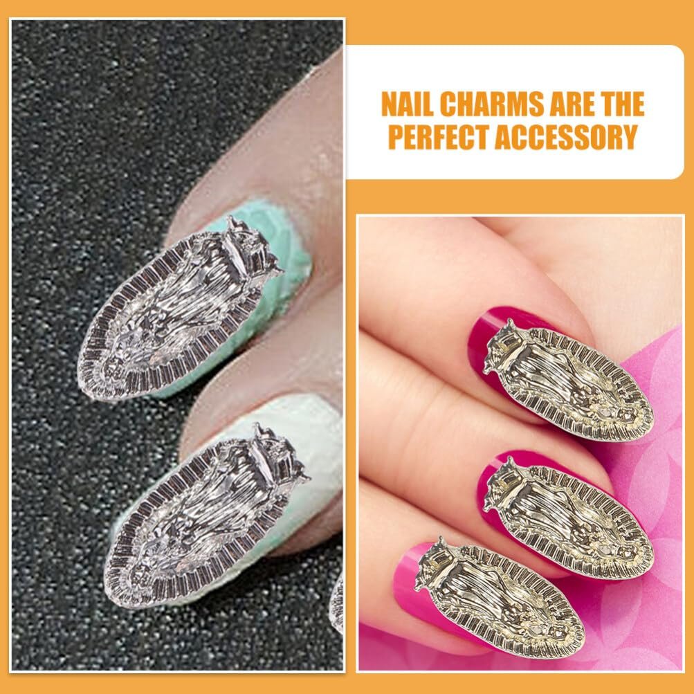 Підвіски для нігтів Baluue 3D San Judas Virgin Mary, стрази, дорогоцінні камені, фото №5