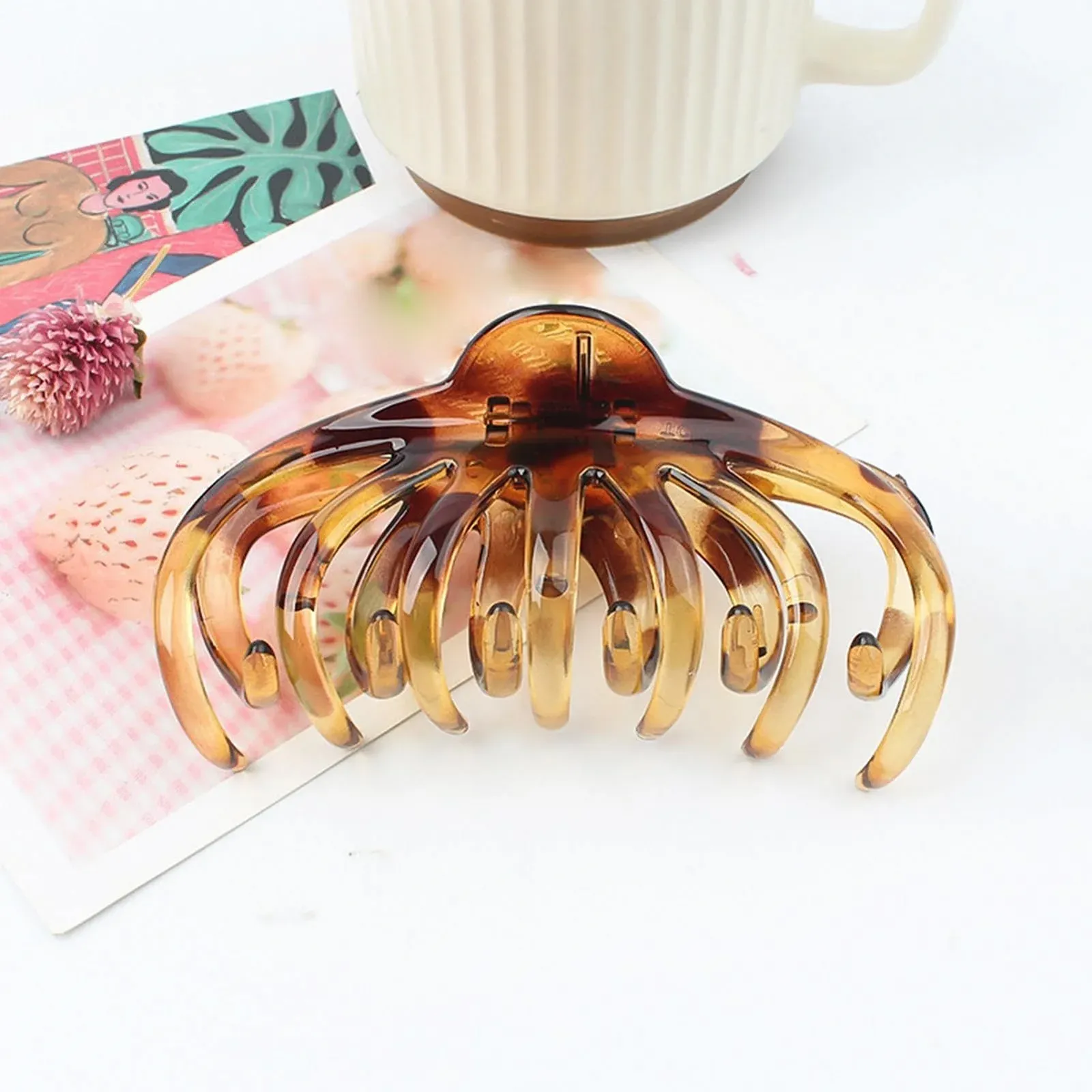 Великі Заколки для Волосся - Заколка-Краб Восьминіг Леопардова, фото №7 Великі Заколки для Волосся - Заколка-Краб Восьминіг Леопардова, фото №7