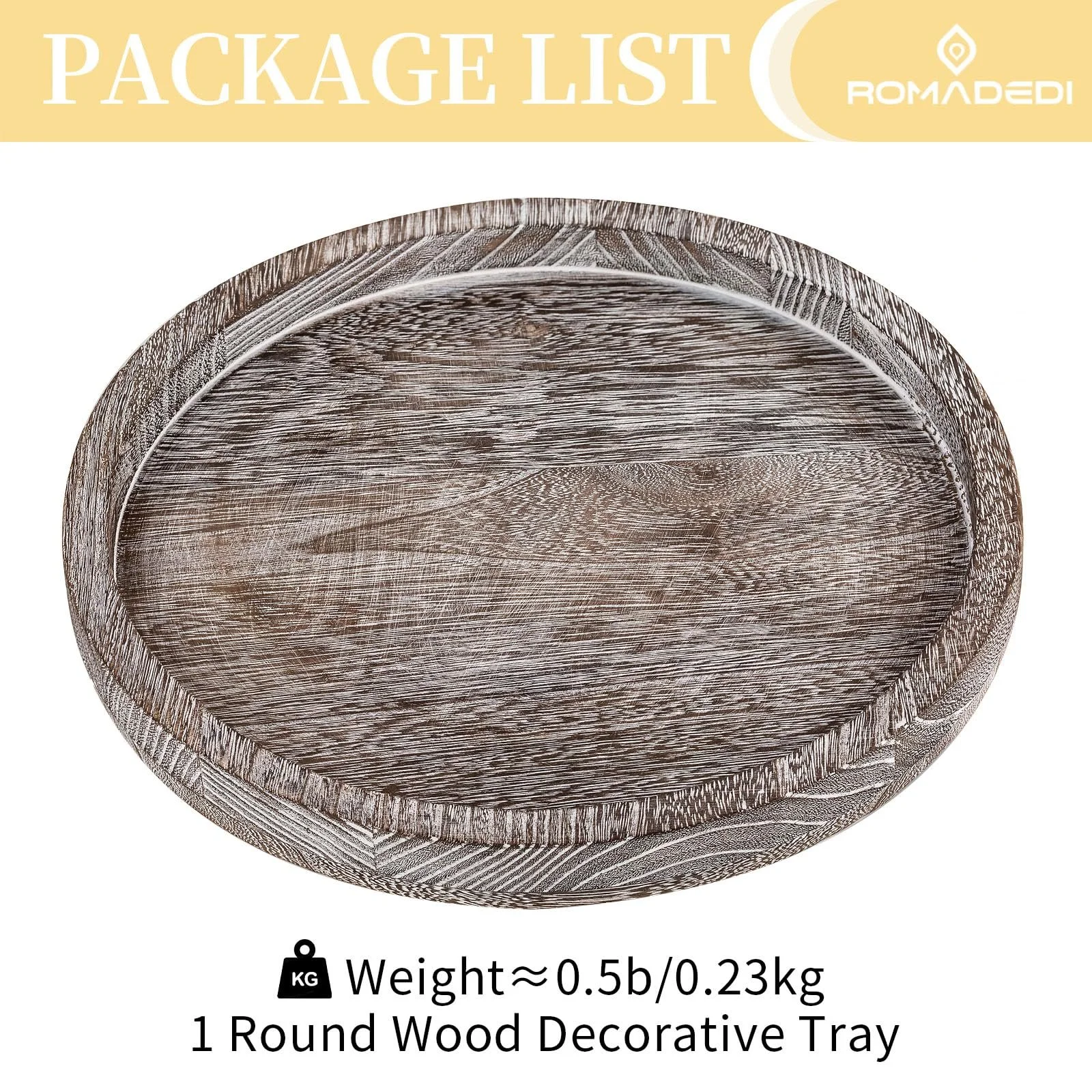 Дерев'яний Піднос Круглий для Декору Romadedi 30 см Піднос для Свічок, фото №8 Дерев'яний Піднос Круглий для Декору Romadedi 30 см Піднос для Свічок, фото №8