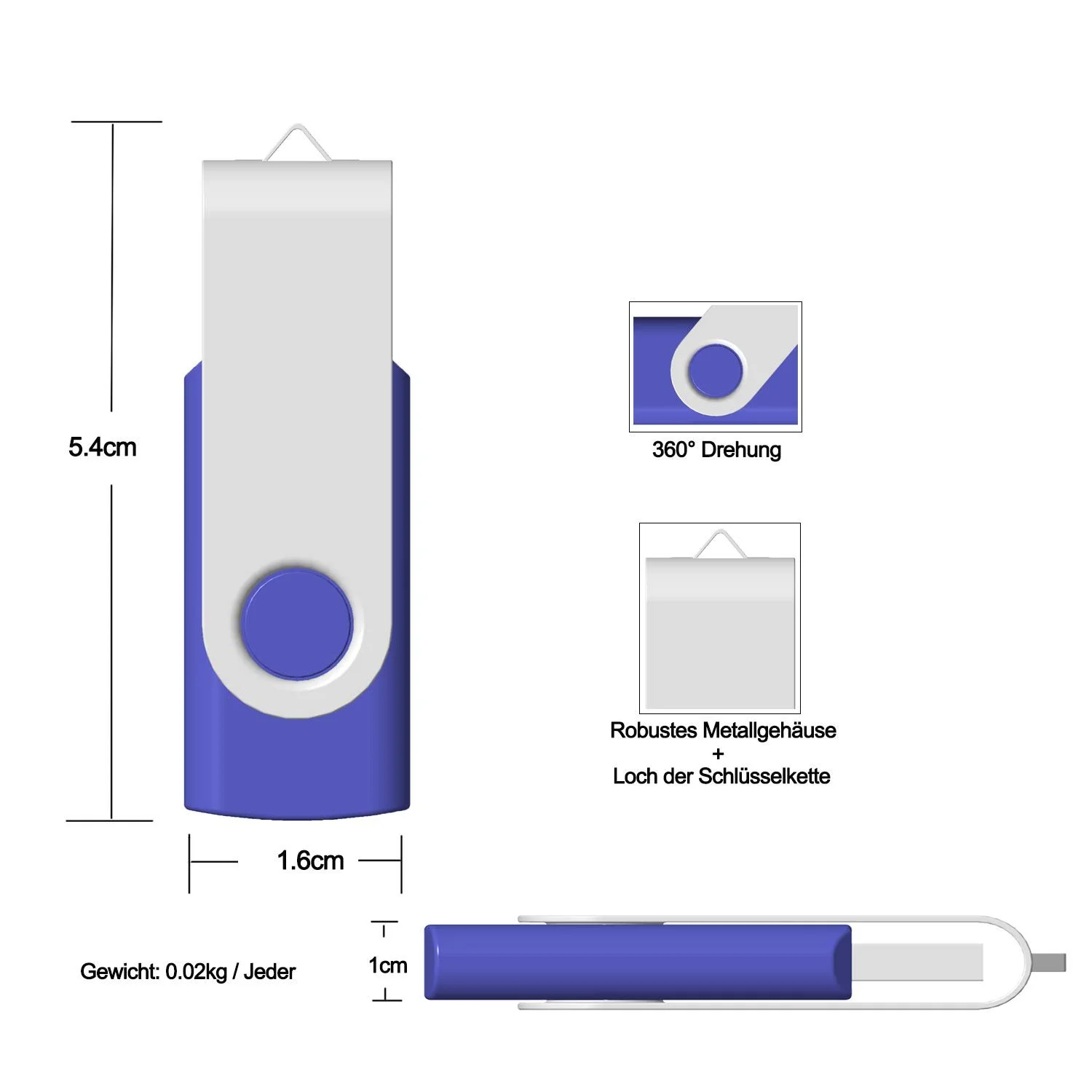 USB-флеш-накопичувач JBOS 32GB 2 Pack USB 2.0 Yellow & Blue, фото №6