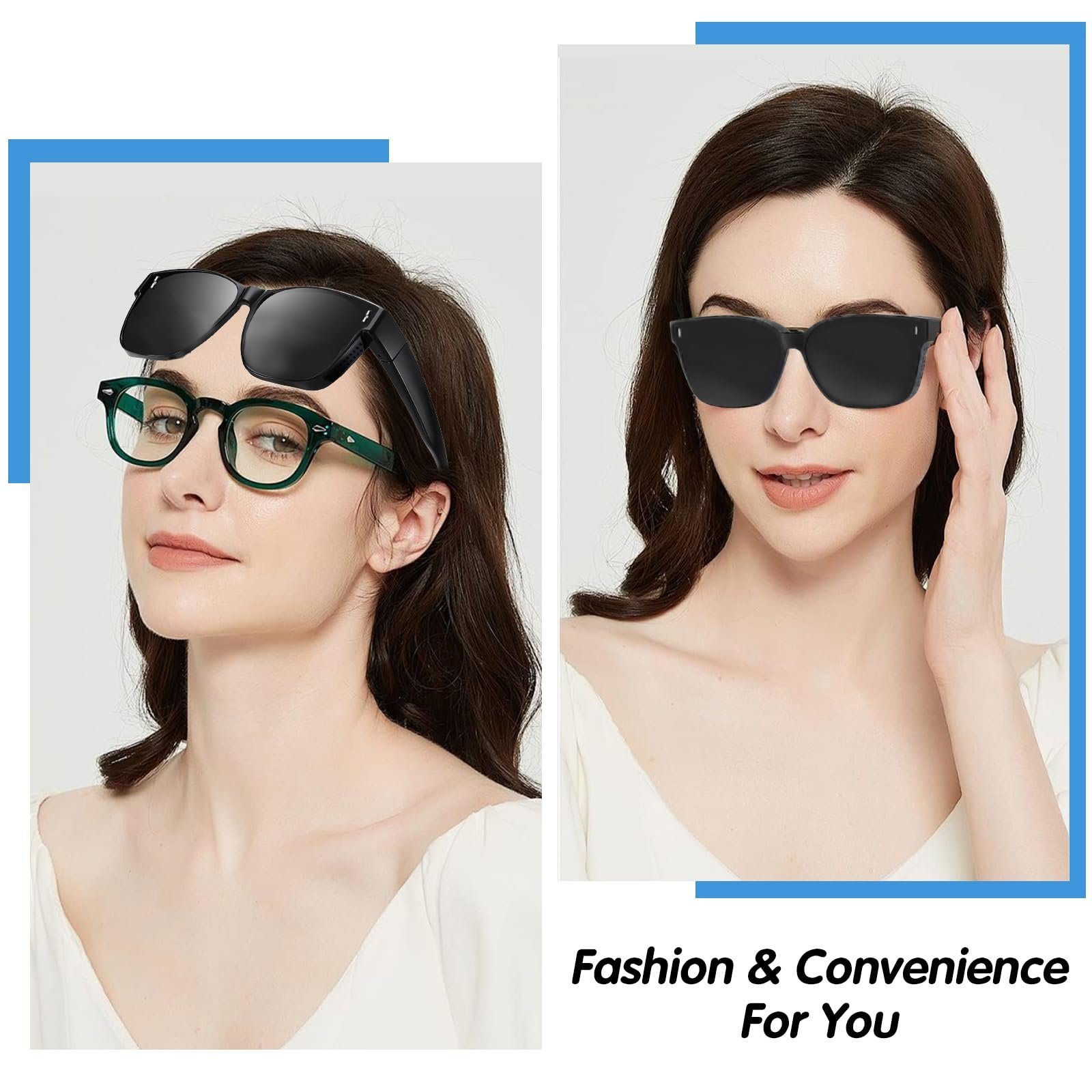 Накладні сонцезахисні окуляри поляризовані, захист UV400, чорні, фото №7 Накладні сонцезахисні окуляри поляризовані, захист UV400, чорні, фото №7