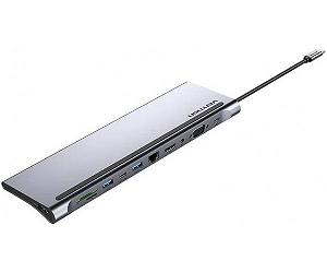 Док-станція USB3.1 Type-C -- HDMI/VGA/USB-C/USB3.0x3/RJ45/SD/TF/TRRS 3.5mm/PD 100W Vention 11in1 - Фото 1
