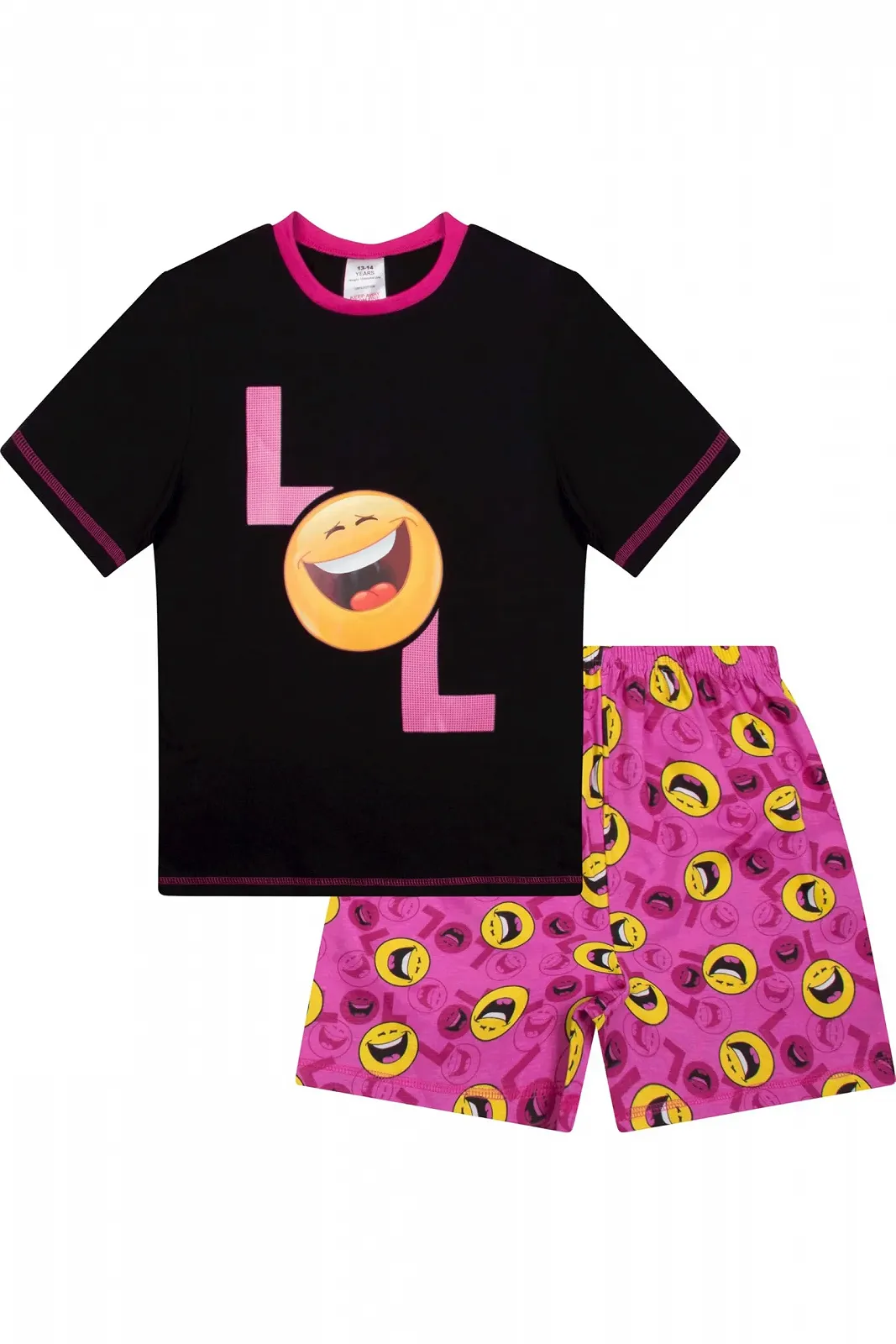 Пижама Emoticon LOL Happy Face Laugh Out Loud для девочек, короткая, 9-15 лет, фото №1 Пижама Emoticon LOL Happy Face Laugh Out Loud для девочек, короткая, 9-15 лет, фото №1