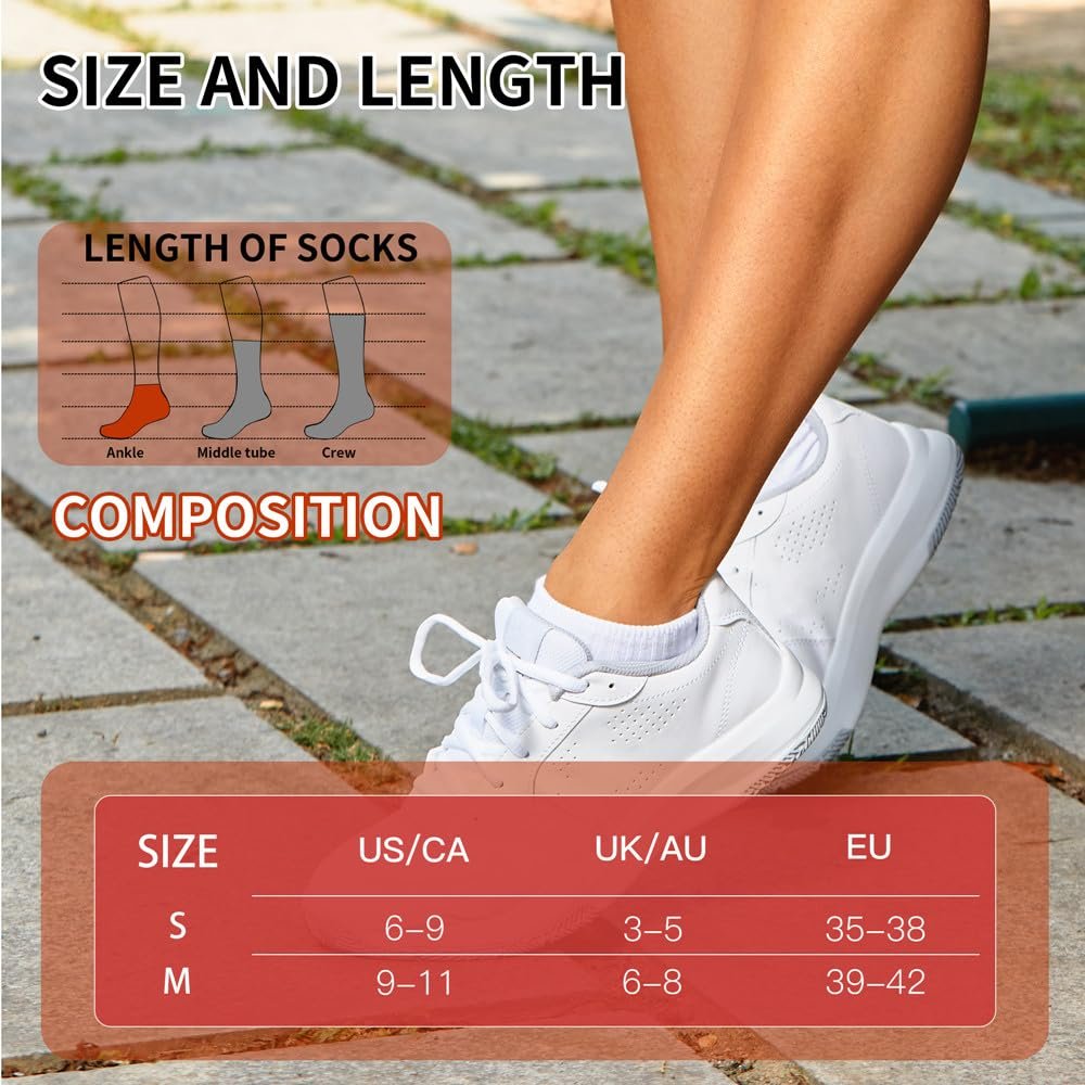 Женские носки 39-42 35-38 5 пар хлопковые спортивные носки дышащие Anti-Bubble короткие Trainer Padded Running Socks, фото №7