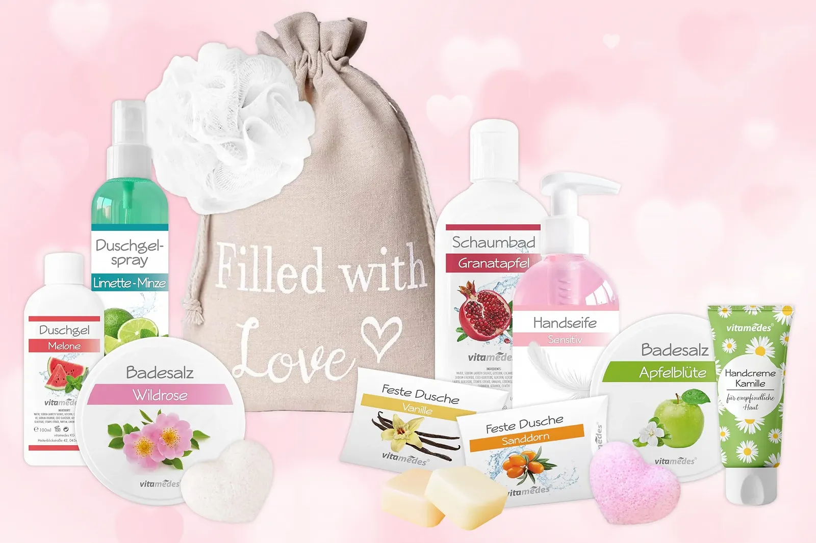 Набір подарунковий для Дня матері з німецьким написом "Danke Mama" для жінок, 11 предметів з брелоком, фото №2