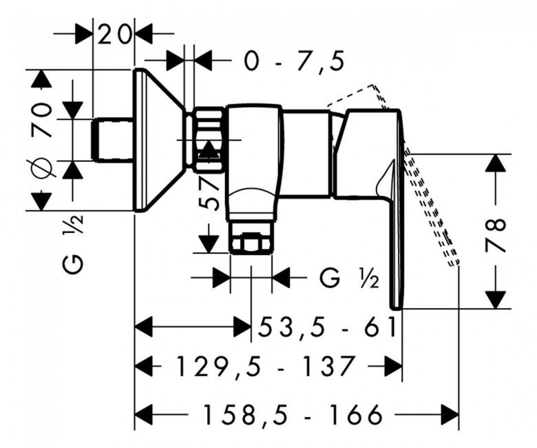 Смеситель для душа HANSGROHE TALIS E2 31662000, фото №2