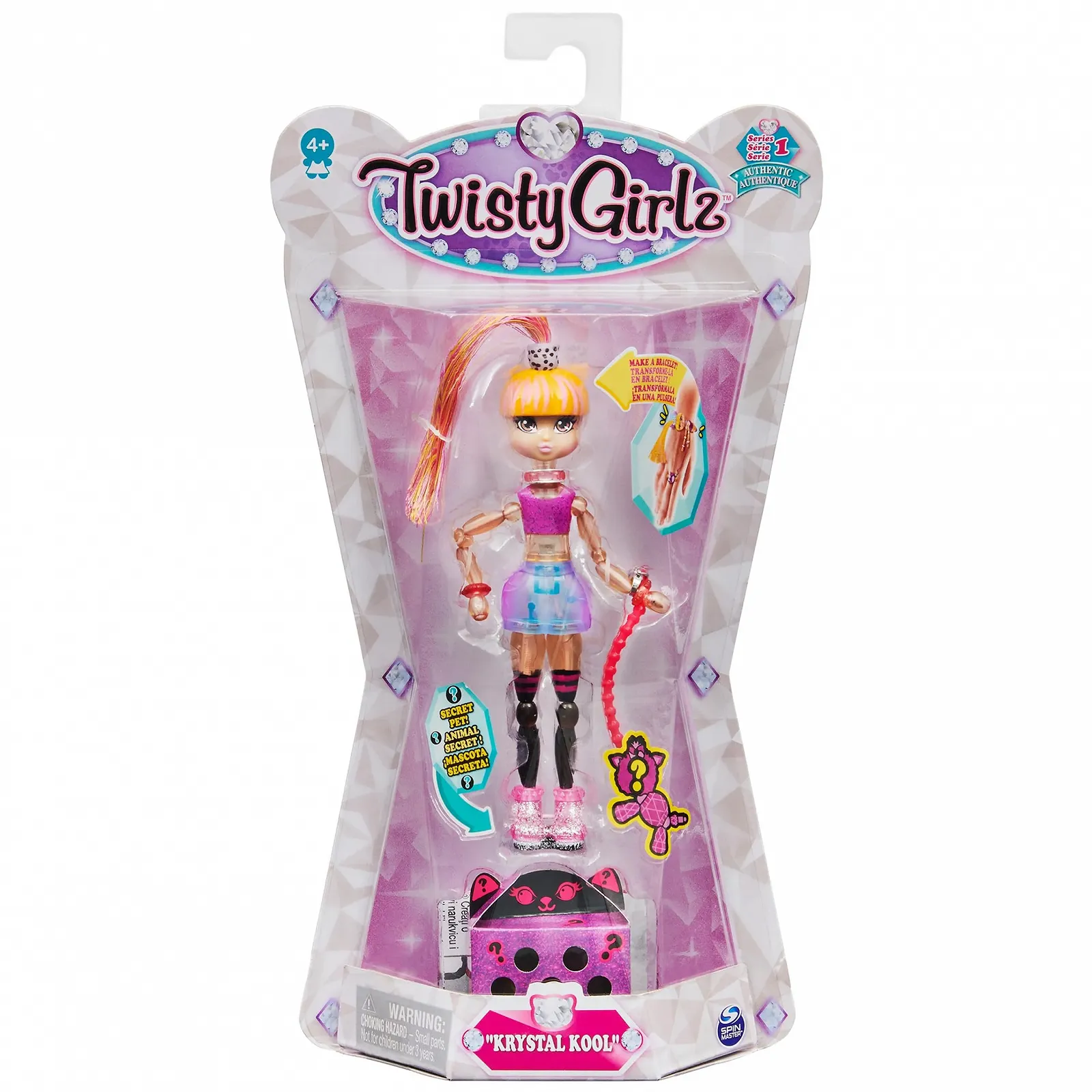 Лялька-браслет Twisty Girlz Krystal Kool, що трансформується, з сюрпризом, для дітей віком від 4 років, фото №2