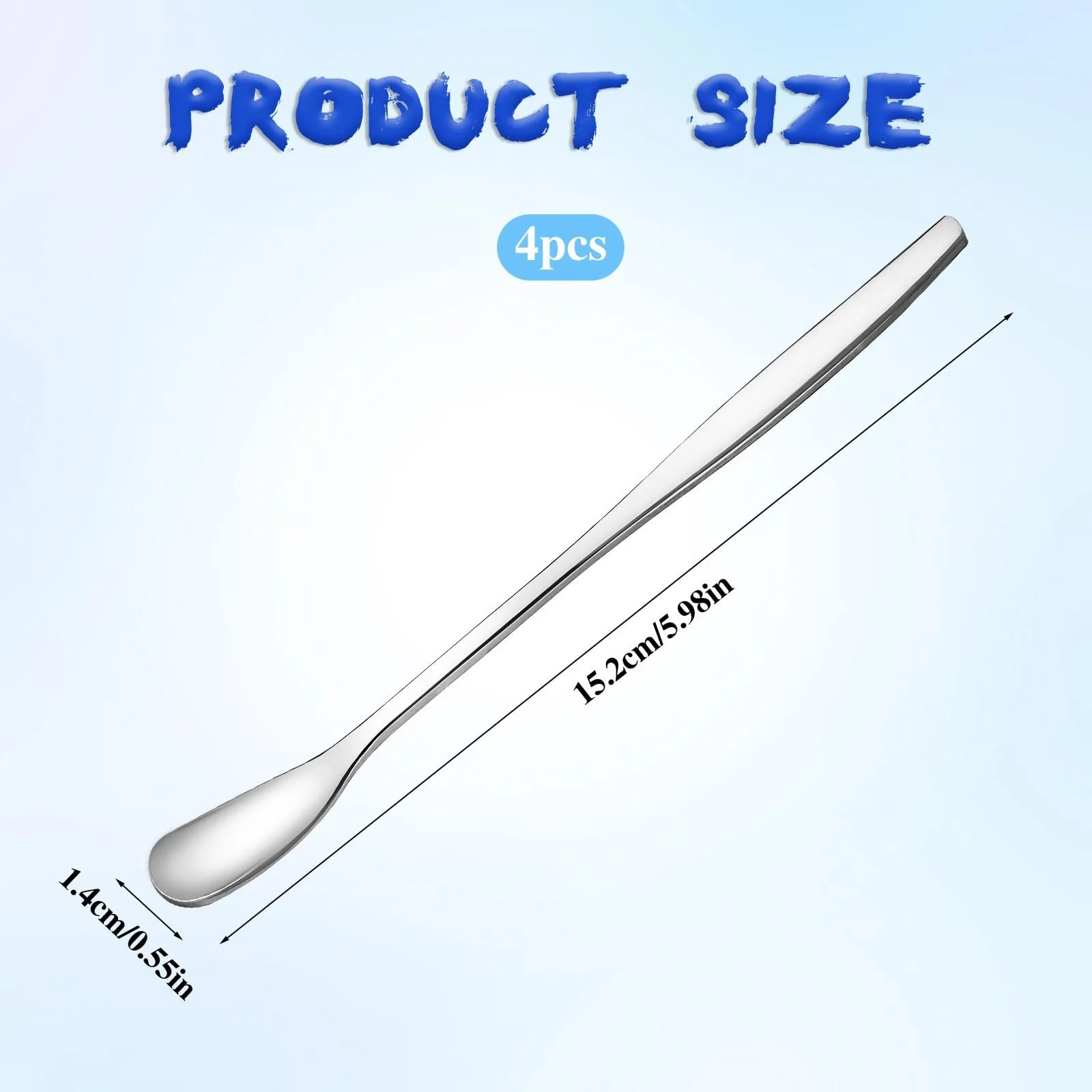 Ложка для холодного чаю/кави IceDrip Довга 4 шт. Срібна для лате макіато, фото №3