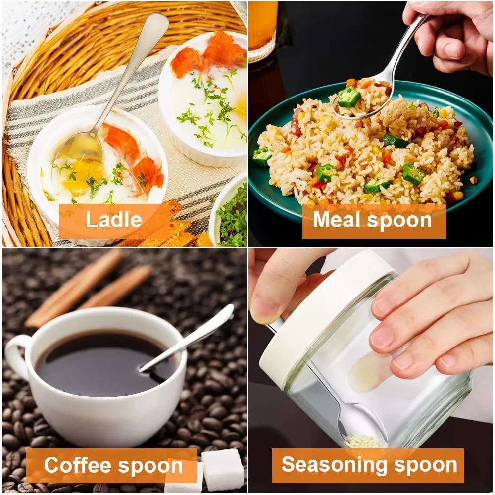 Ложка Кавова з нержавіючої сталі 14 cm, набір 12 штук, Дзеркальна поліровка, фото №5