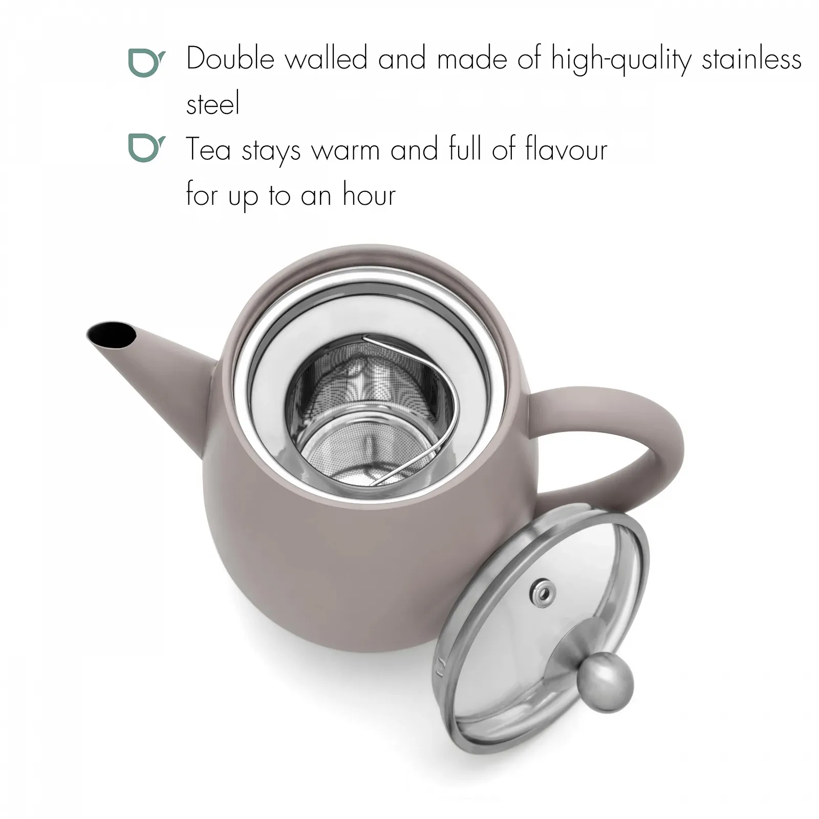Чайник-заварник Bredemeijer з подвійними стінками Сірий 1.1 літра, фото №2