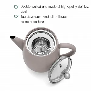 Чайник-заварник Bredemeijer з подвійними стінками Сірий 1.1 літра synthetic.ua - Фото 1