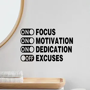 Наклейка на стіну Inspirational Focus Мотиваційні цитати Вінілова Знімна Чорна - Фото 1
