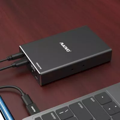 Карман внешний Maiwo 2*HDD 2.5" SATA/SSD up to 9.5mm USB3.1 GEN2 Type-C RAID 0,1 K25272C, фото №4 Карман внешний Maiwo 2*HDD 2.5" SATA/SSD up to 9.5mm USB3.1 GEN2 Type-C RAID 0,1 K25272C, фото №4