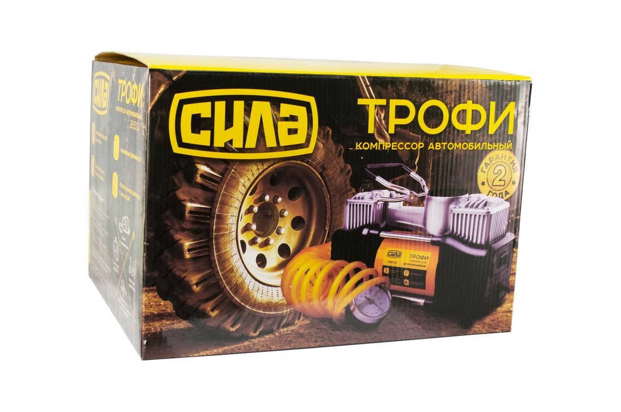 Миникомпрессор автомобильный Сила 12 В x 10 bar 85 л/мин двухпоршневой, фото №5