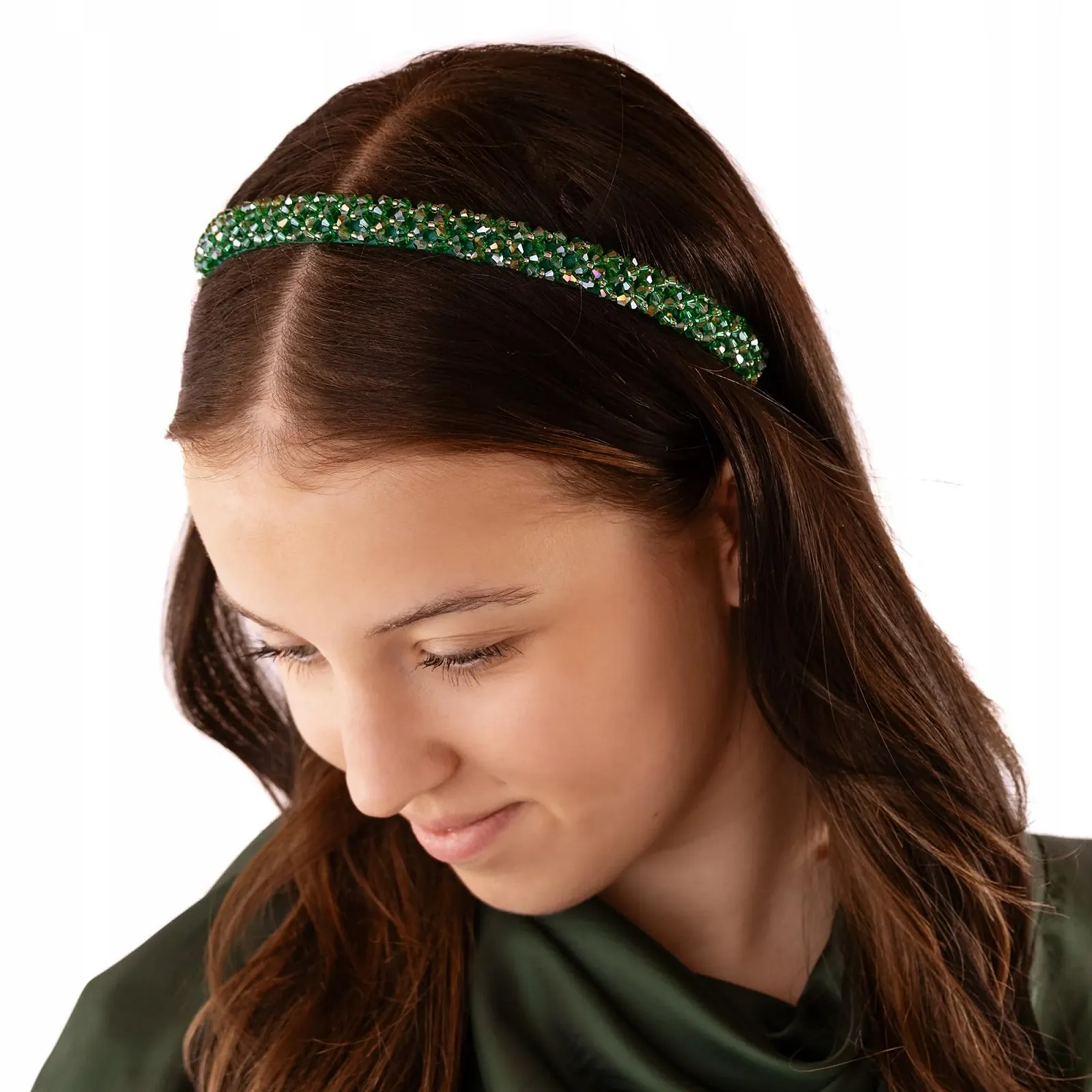 Обруч з блискучими кристалами для жінок, фото №2