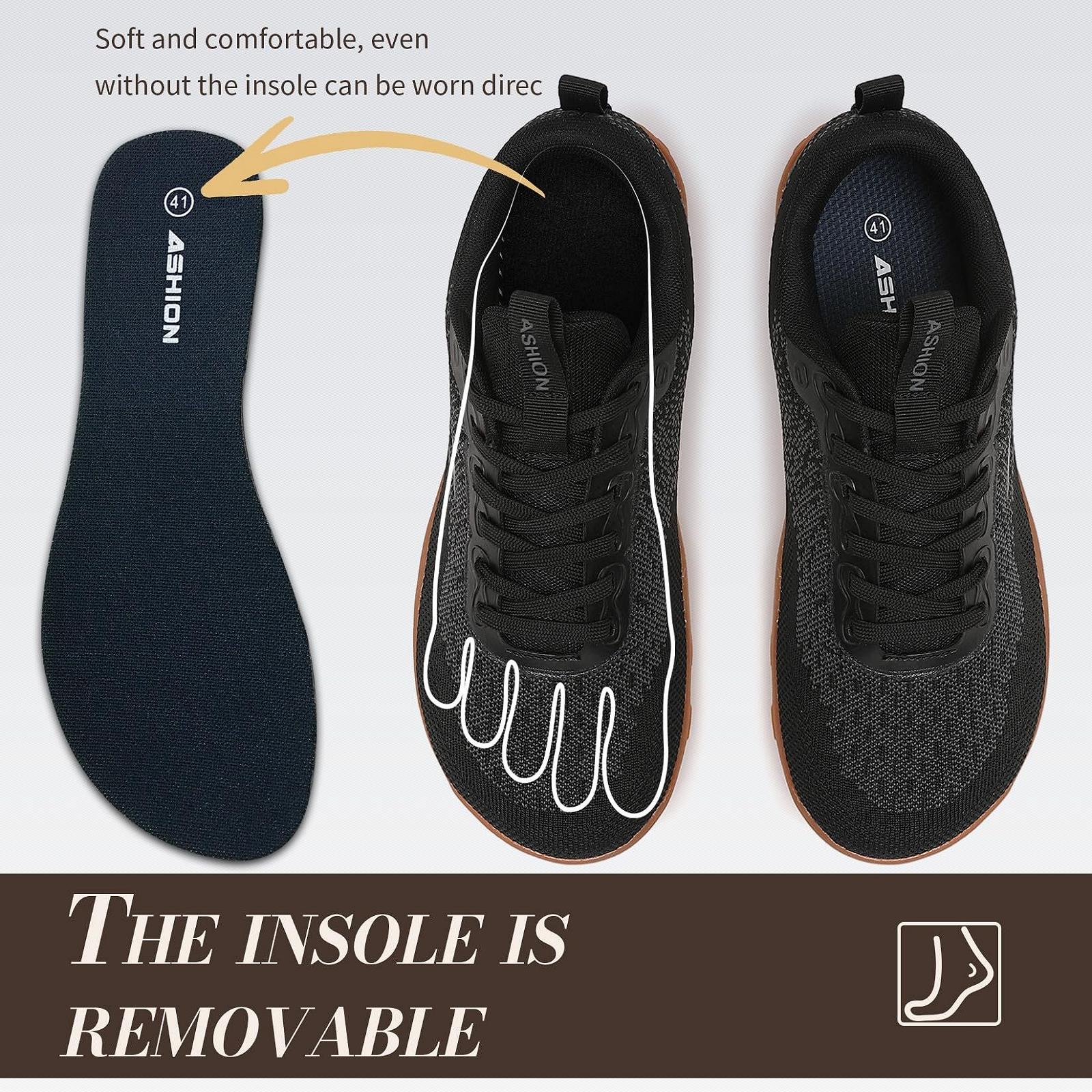 Кроссовки ASHION Минималистичные для бега по бездорожью с широкой носочной частью Мужские фитнес кроссовки, фото №4