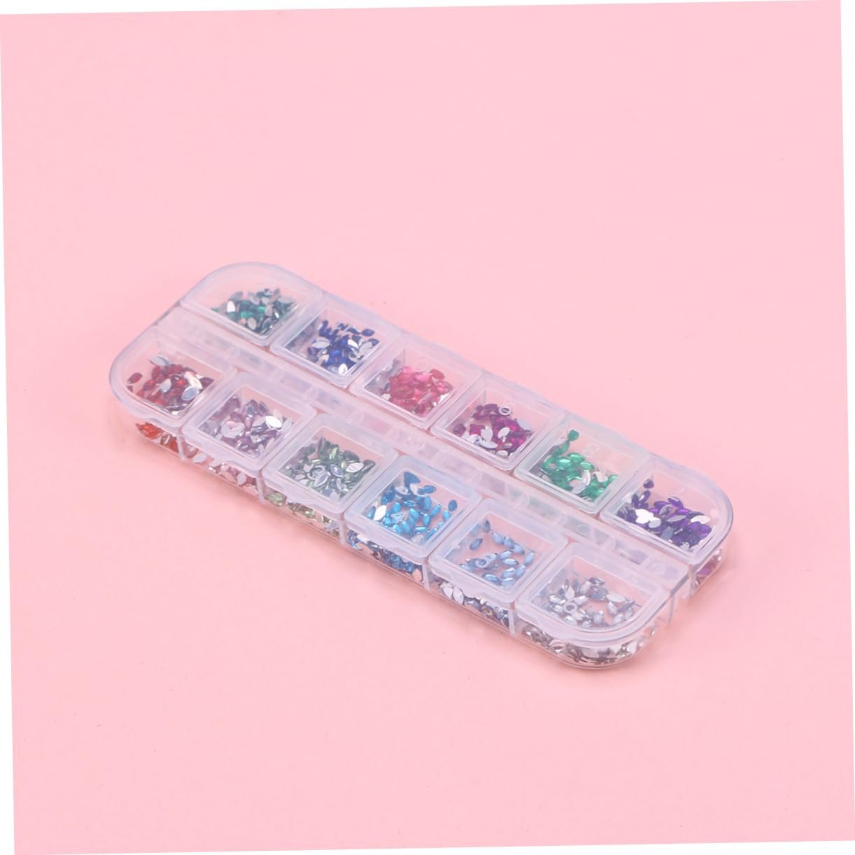 Стрази для нігтів FRCOLOR Різнокольорові Плоскі блискучі для манікюру зі штучними діамантами для дизайну нігтів, фото №5