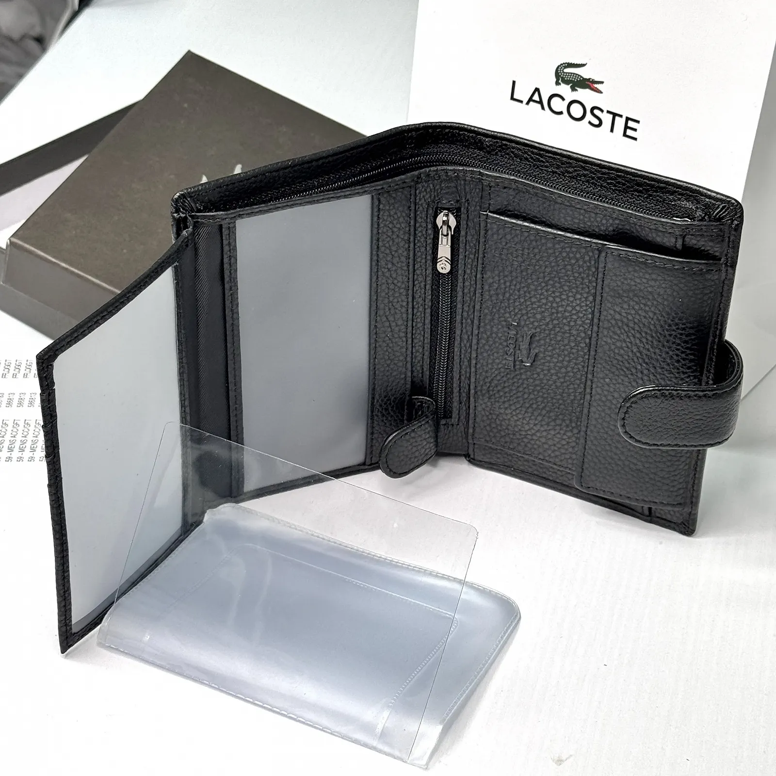 Мужское портмоне вертикальное кожаное Lacoste, фото №4