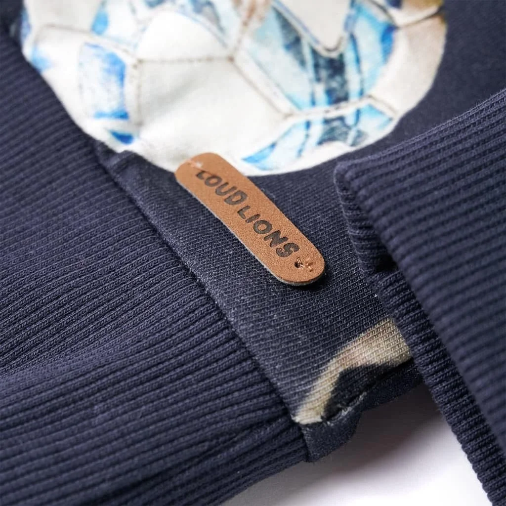 Детский свитшот с длинными рукавами, детский джемпер, темно-синий, фото №5