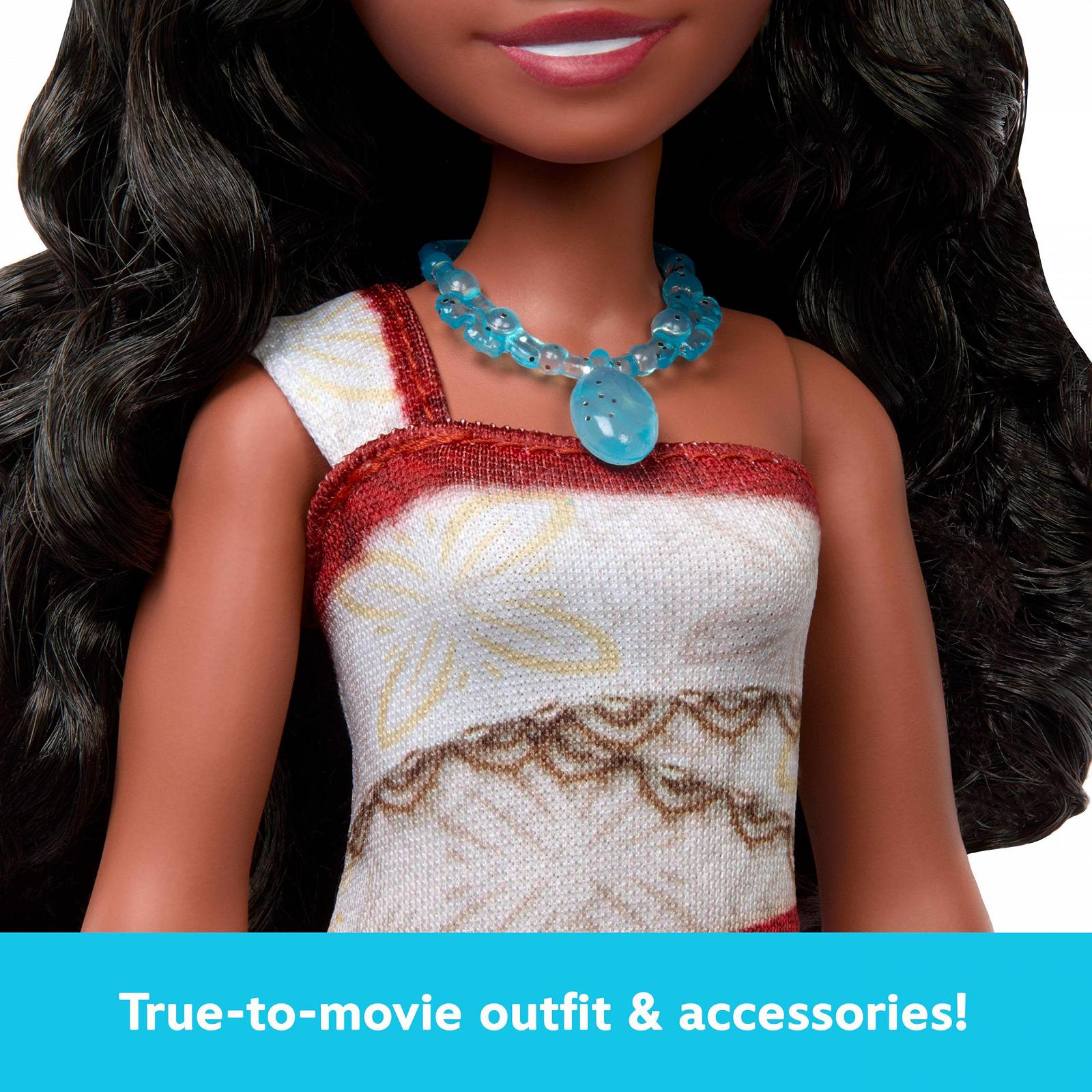 Кукла Mattel Disney Moana 2 Moana с 2 аксессуарами, съёмная одежда с ожерельем и браслетом на ногу, вдохновлённая фильмом, фото №3