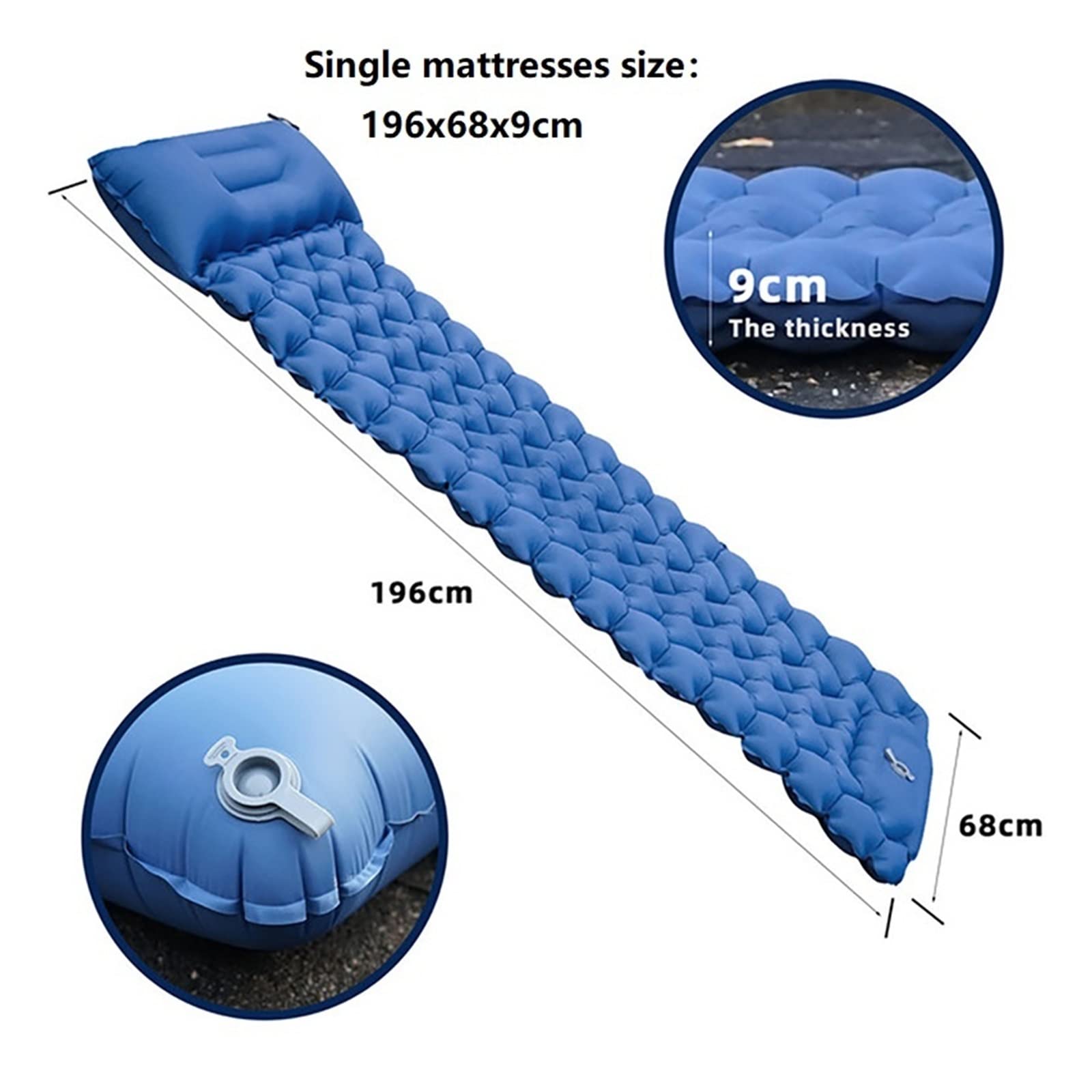 Коврик GaRcan Outdoor Tent Camping Inflatable Mattress Подушка Складная Кровать Сверхлегкая Воздушная Подушка Двойной Зеленый, фото №3