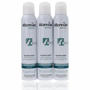 Крем-піна для ніг Allpresan Diabetic Micro Silver + Repair з мікросріблом для сухої шкіри при діабеті, 200 мл (3 шт.) - Фото 1