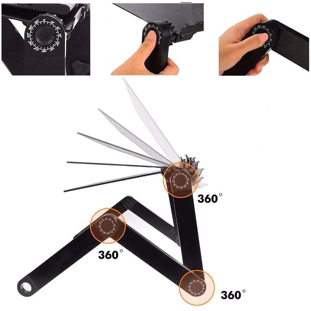 Столик для ноутбука Регульований по висоті з шухлядою Вентильований Нахилений Складний, фото №9