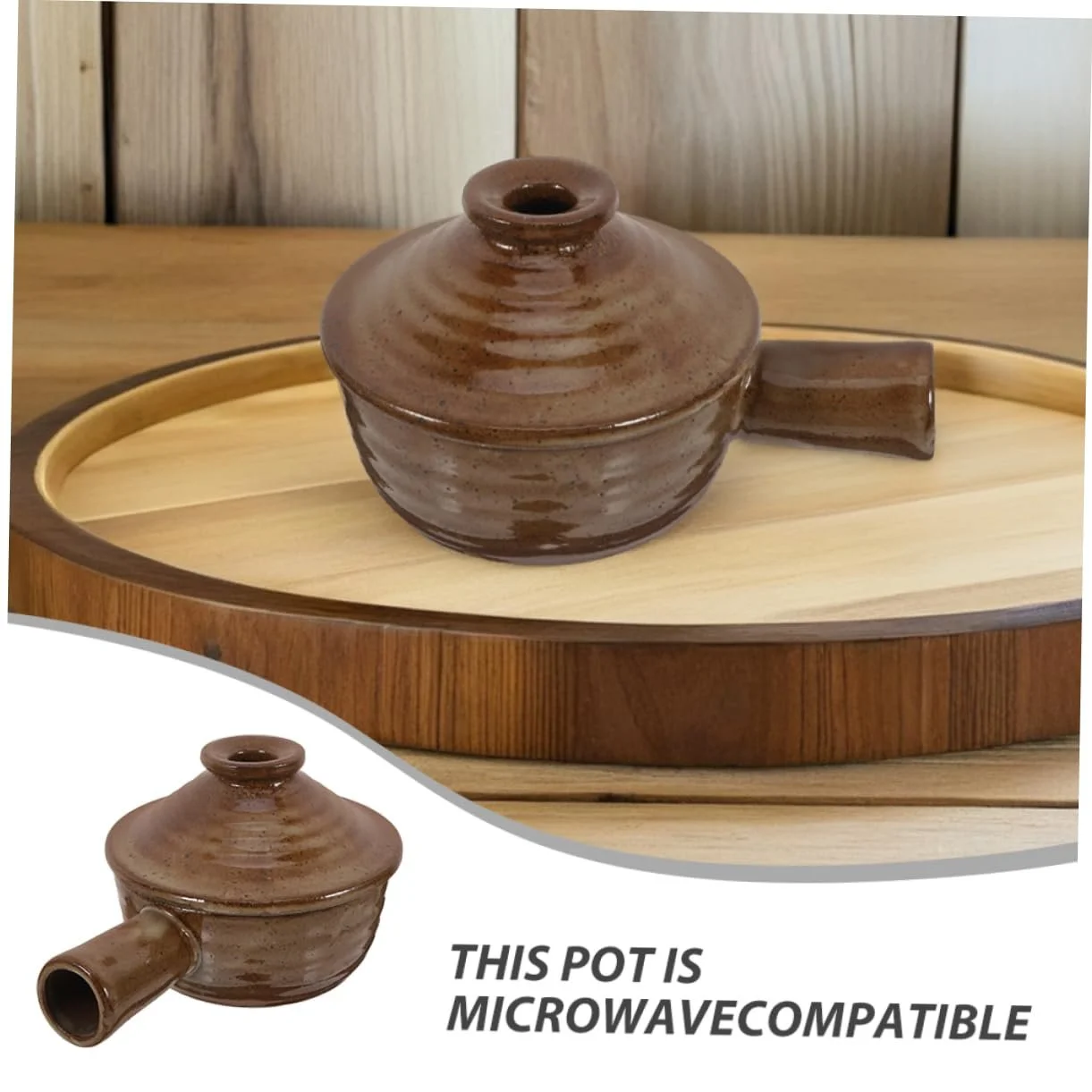 Набор кастрюль для супа Cabilock из японской грубой глины с крышкой и ручкой ретро 2 шт., фото №9