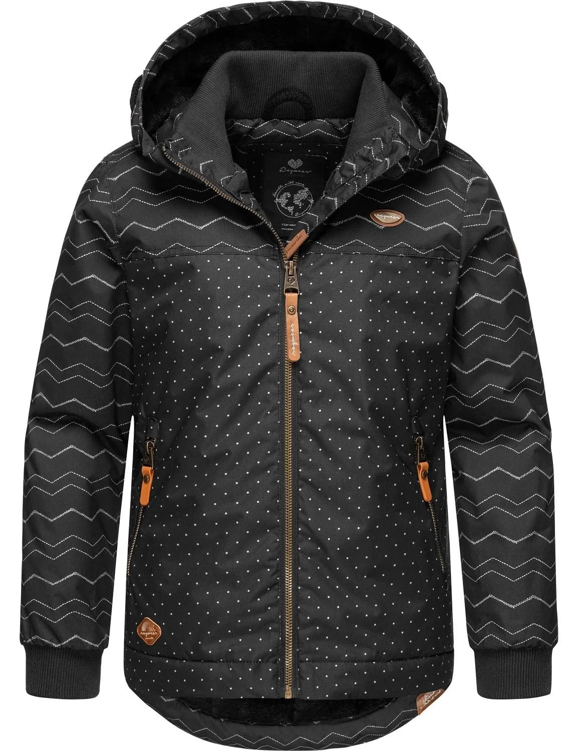 Зимова куртка для дівчаток Ragwear Kristla Chevron з капюшоном, водонепроникна, фото №1