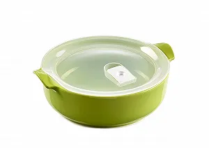 Купить Форма для запекания керамическая 1.9 л круглая с герметичной крышкой Салатовая - Фото 1 Форма для запекания керамическая 1.9 л круглая с герметичной крышкой Салатовая - Фото 1