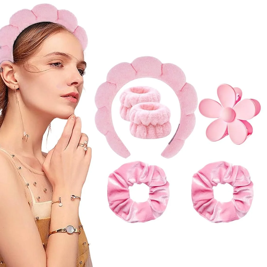 Пов'язка для жінок М'який набір браслетів для макіяжу для вмивання, фото №1