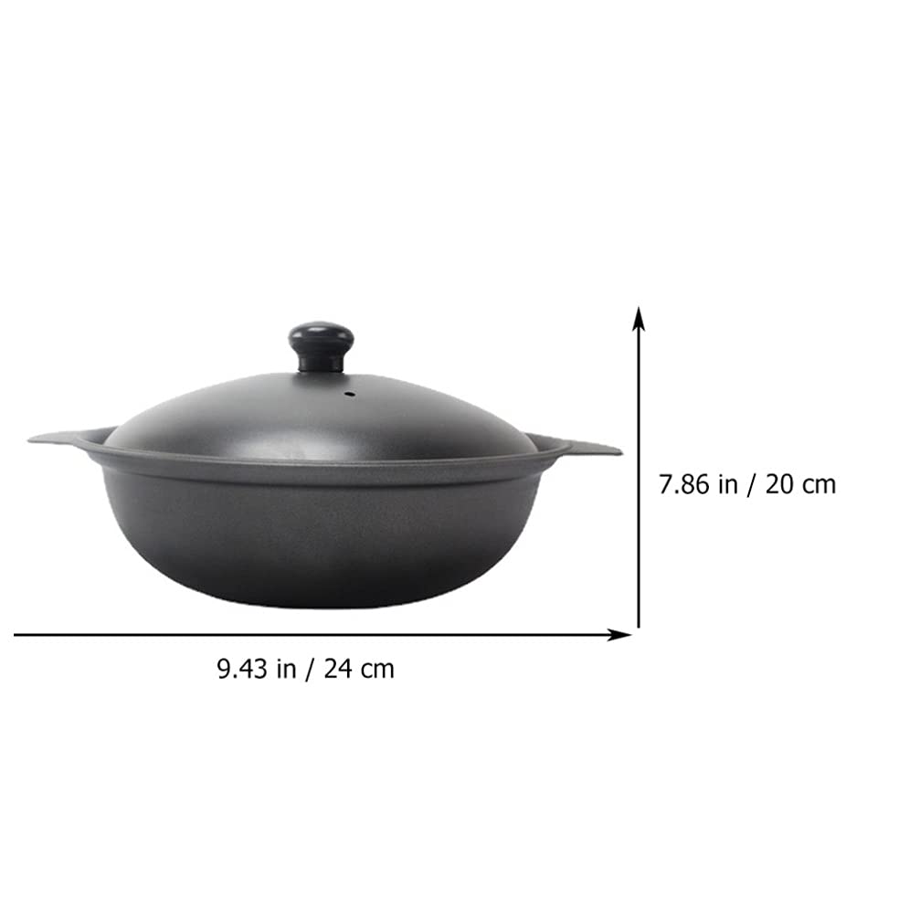 Каструля BESTonZON Pan Stewing Pot з кришкою Чорна 20 см, фото №2