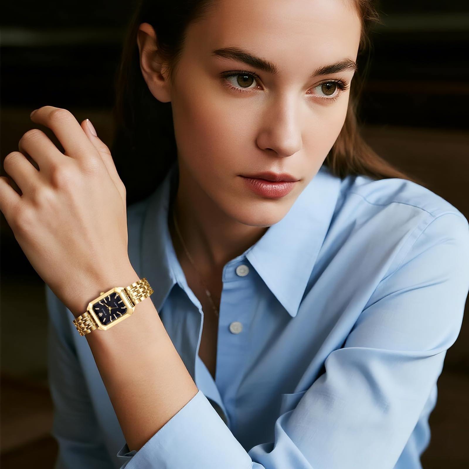 Женские наручные часы Квадратные OIDEA Винтажные Элегантные Розовый Зеленый Черный циферблат с часовой шкалой Кварцевые ретро часы для женщин для матери подруги, фото №5